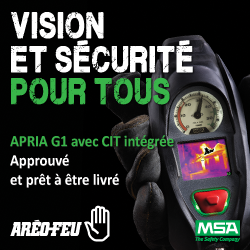Caméra d'imagerie thermique intégrée à même l'APRIA G1 – Approuvé NFPA