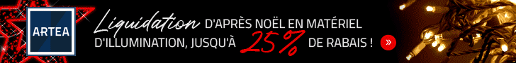 Liquidation en matériel d'illumination—Jusqu'à 25% de rabais! | ARTEA