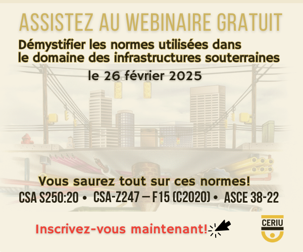 Démystifier les normes du domaine des infrastructures souterraines »