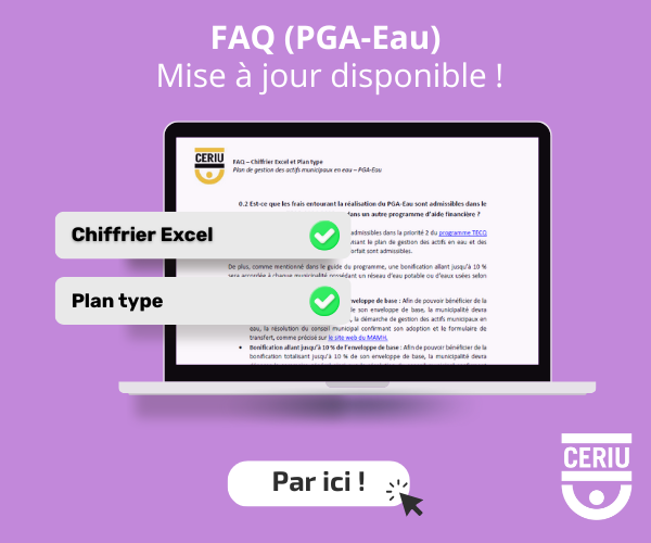 CERIU : FAQ (PGA-Eau) Mise à jour disponible ! Par ici !
